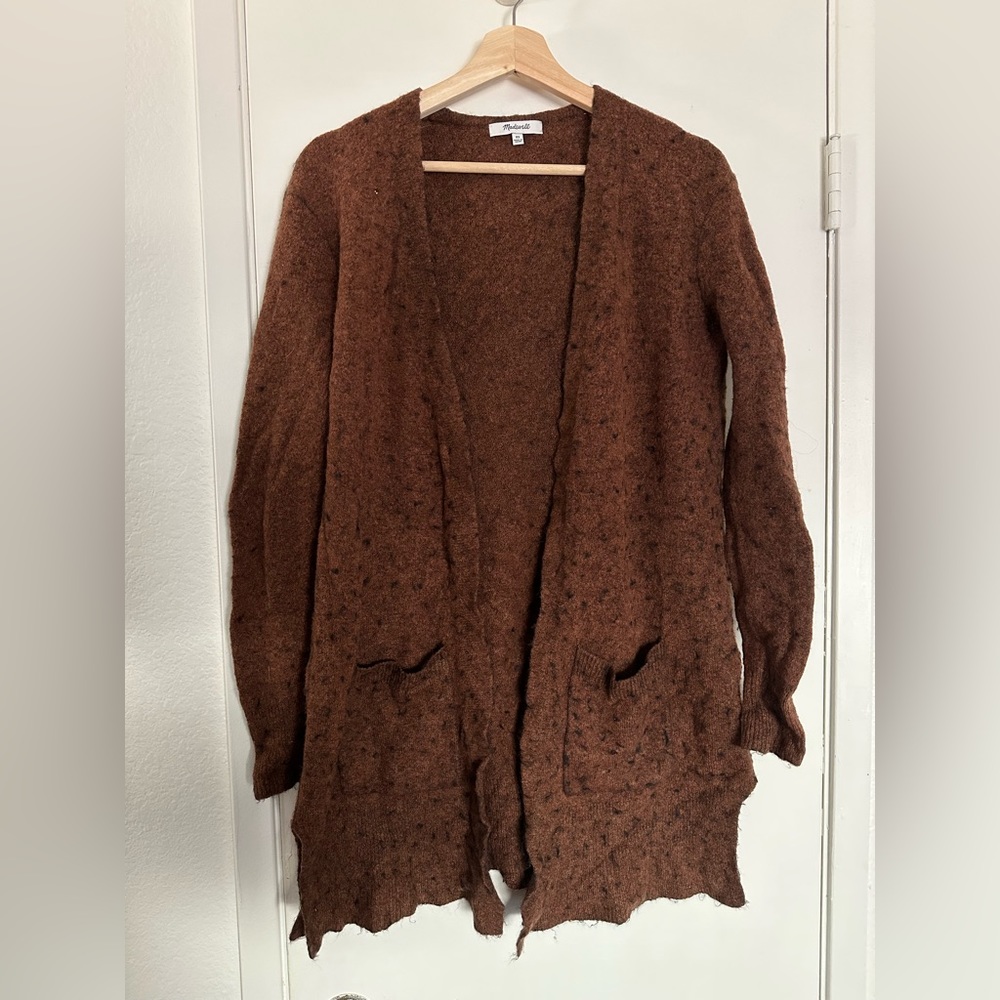 Madewell Burnt Orange Open Cardigan